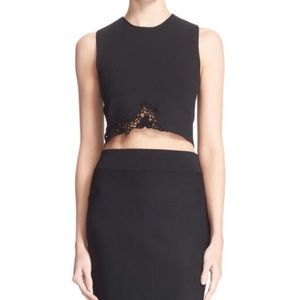 A.L.C. Black Crochet Crop Top AND Matching Skirt